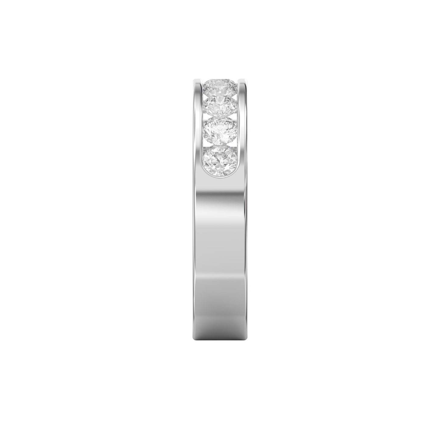 Channel Set Round Diamond Half Ring