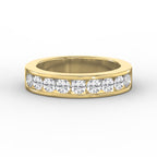 Channel Set Round Diamond Half Ring