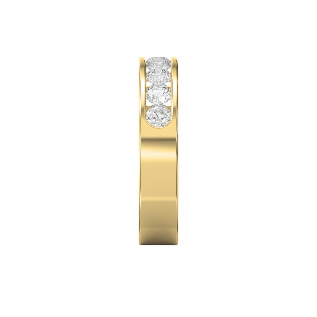 Channel Set Round Diamond Half Ring