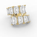 Emerald diamond Flow Bypass Fashion Ring
