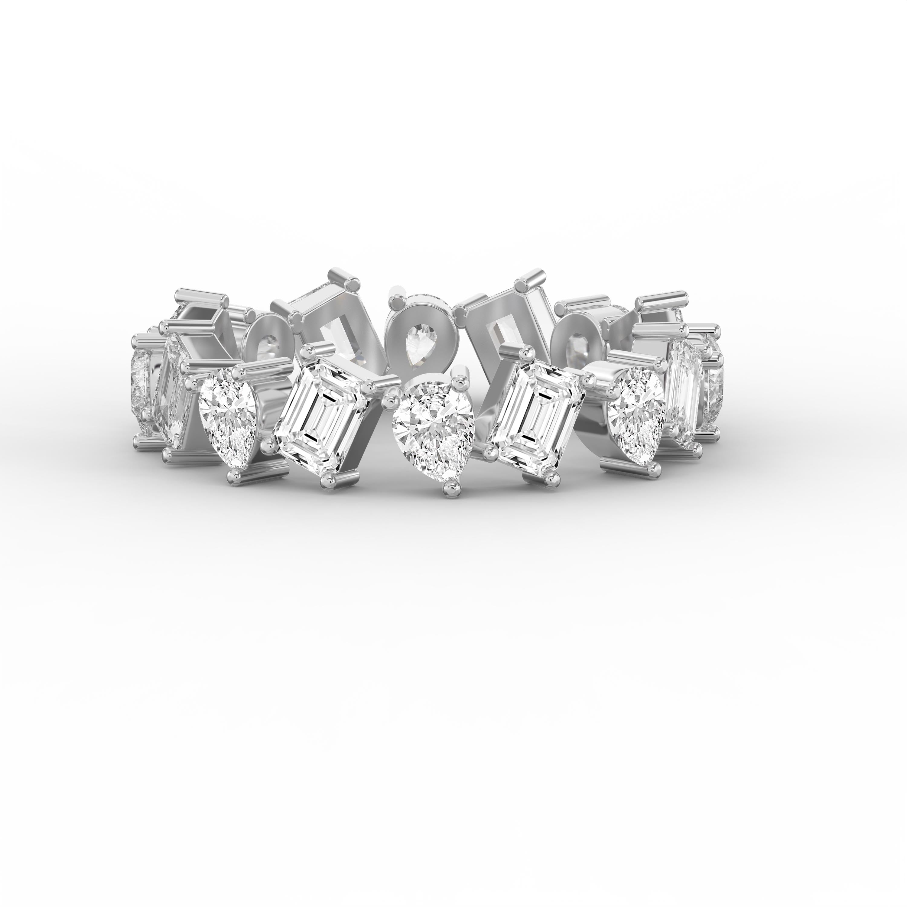Two Shape Diamond Full Circle Ring