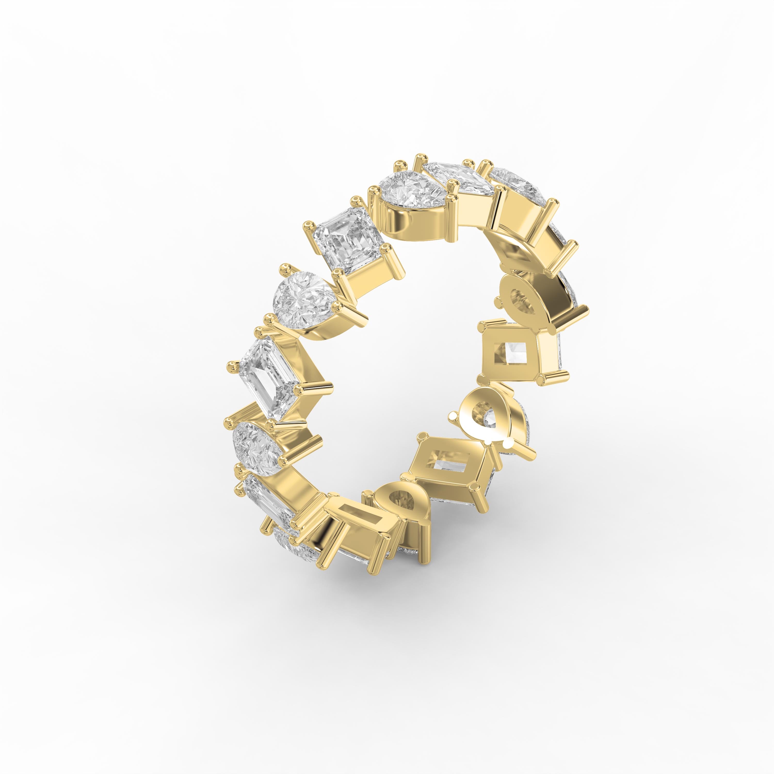 Two Shape Diamond Full Circle Ring
