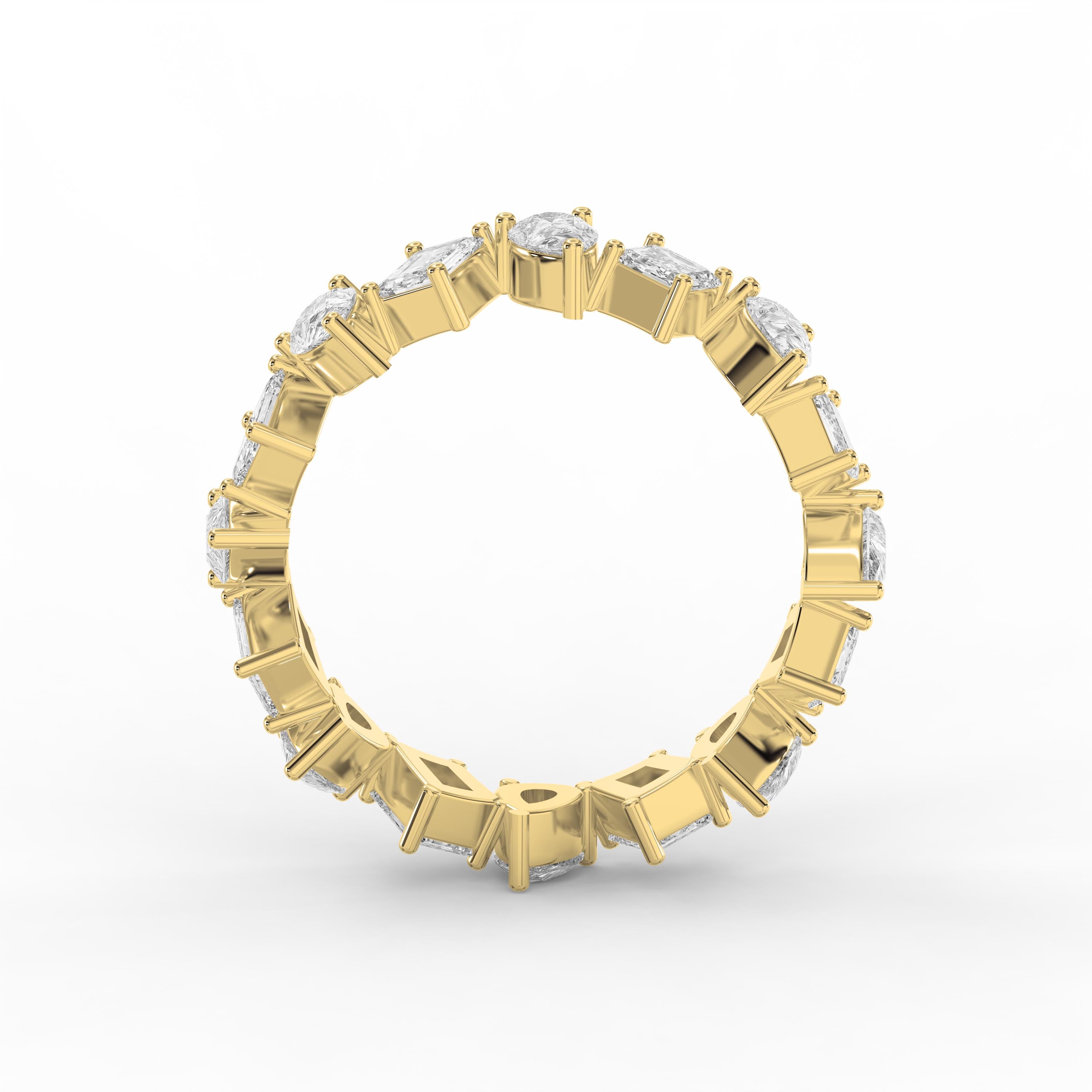 Two Shape Diamond Full Circle Ring