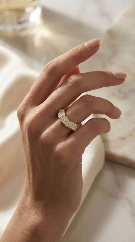 Round Diamond Octagon Exclusive Stackable Diamond Band