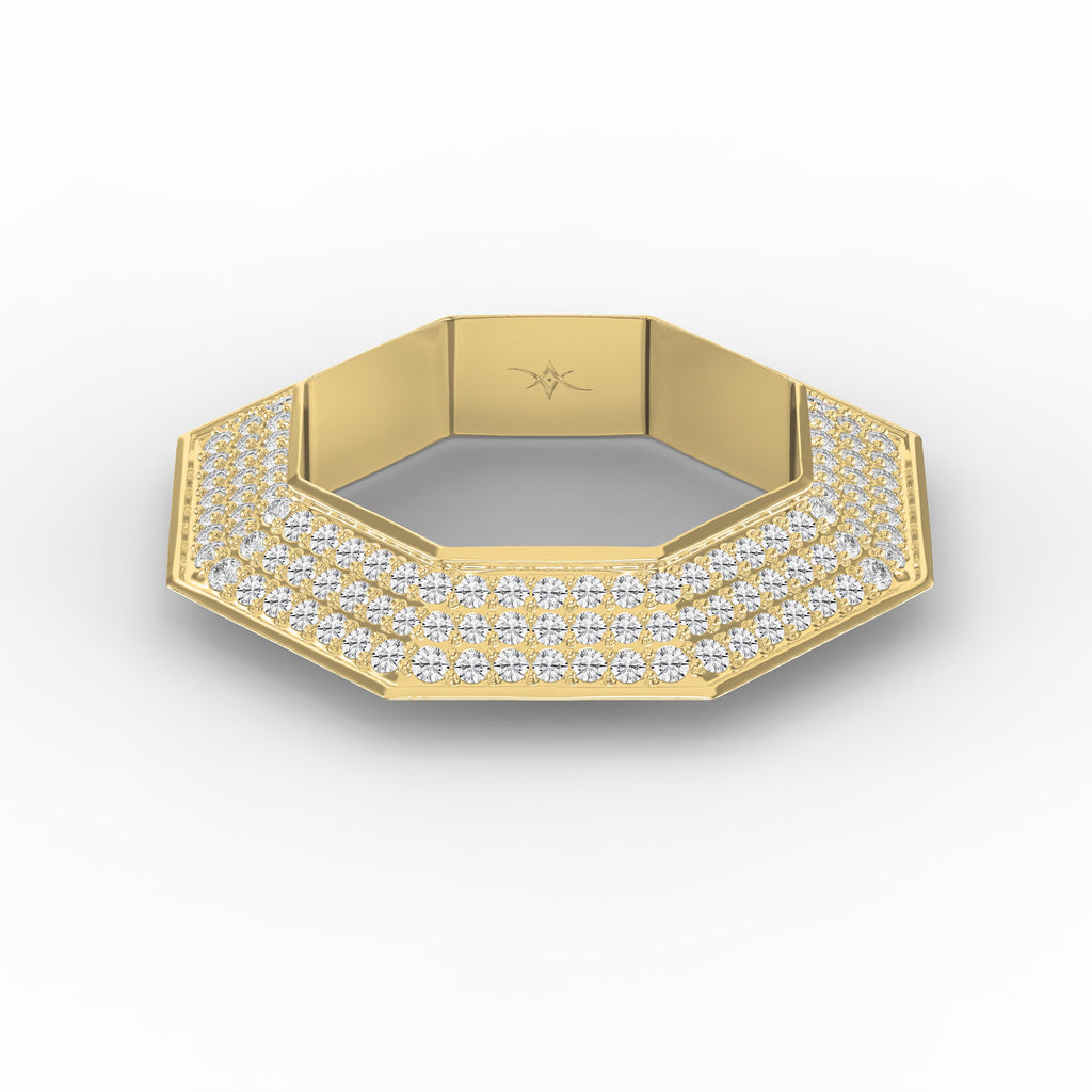 Round Diamond Octagon Exclusive Stackable Diamond Band