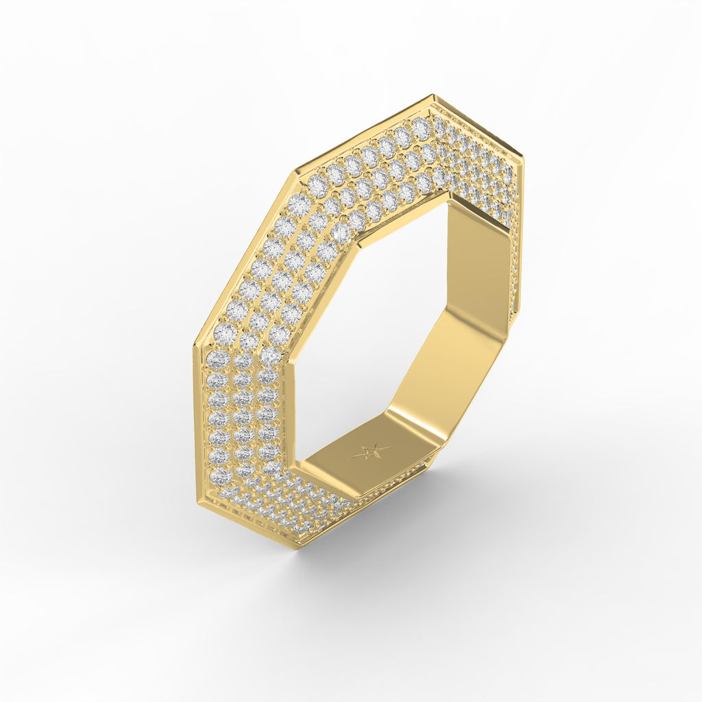 Round Diamond Octagon Exclusive Stackable Diamond Band