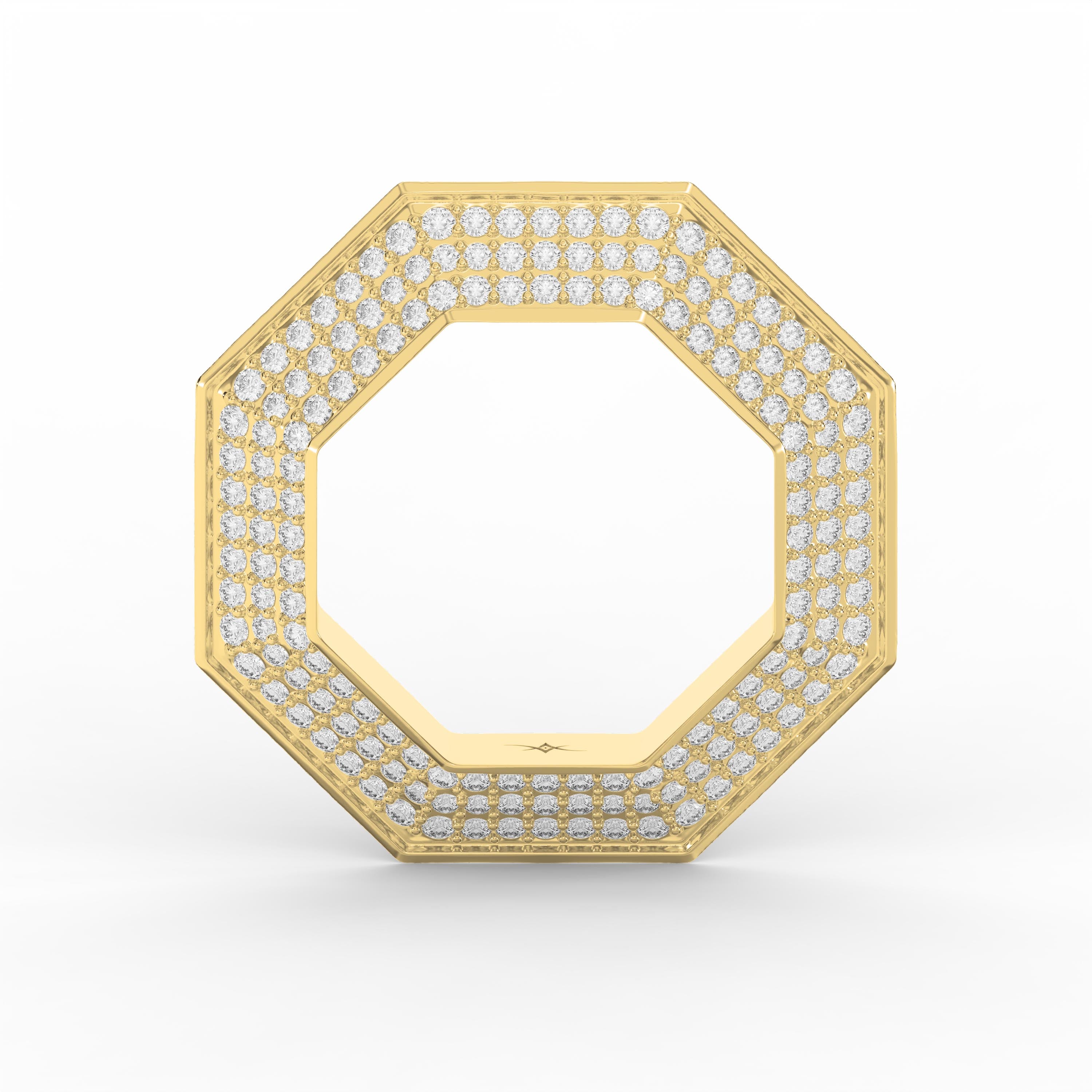 Round Diamond Octagon Exclusive Stackable Diamond Band