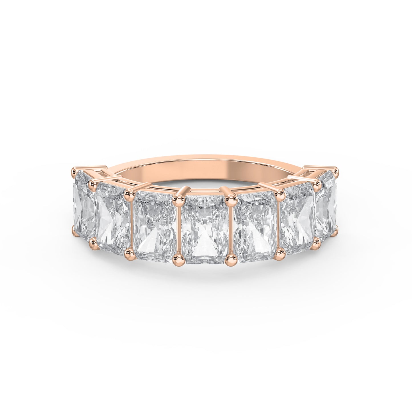 Luxury Radiant Cut Diamond Half Design Ring