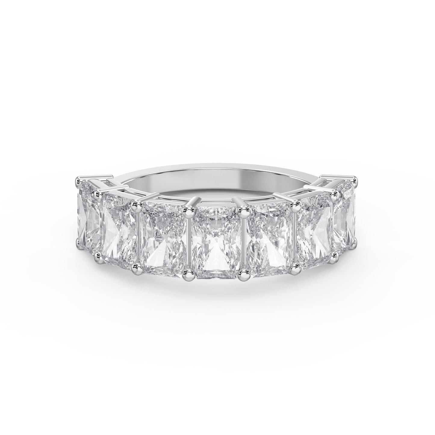 Luxury Radiant Cut Diamond Half Design Ring