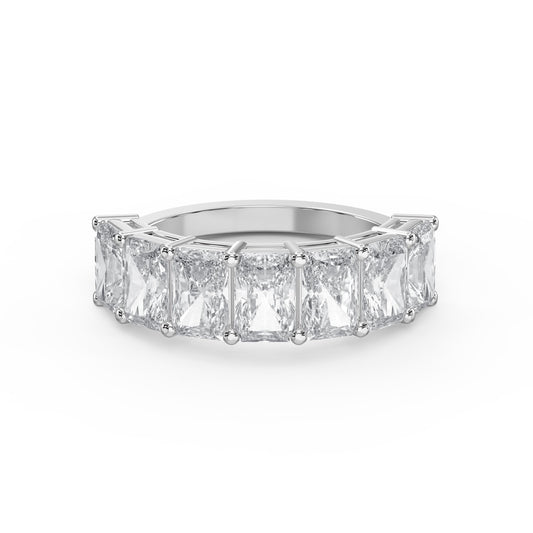 Luxury Radiant Cut Diamond Half Design Ring