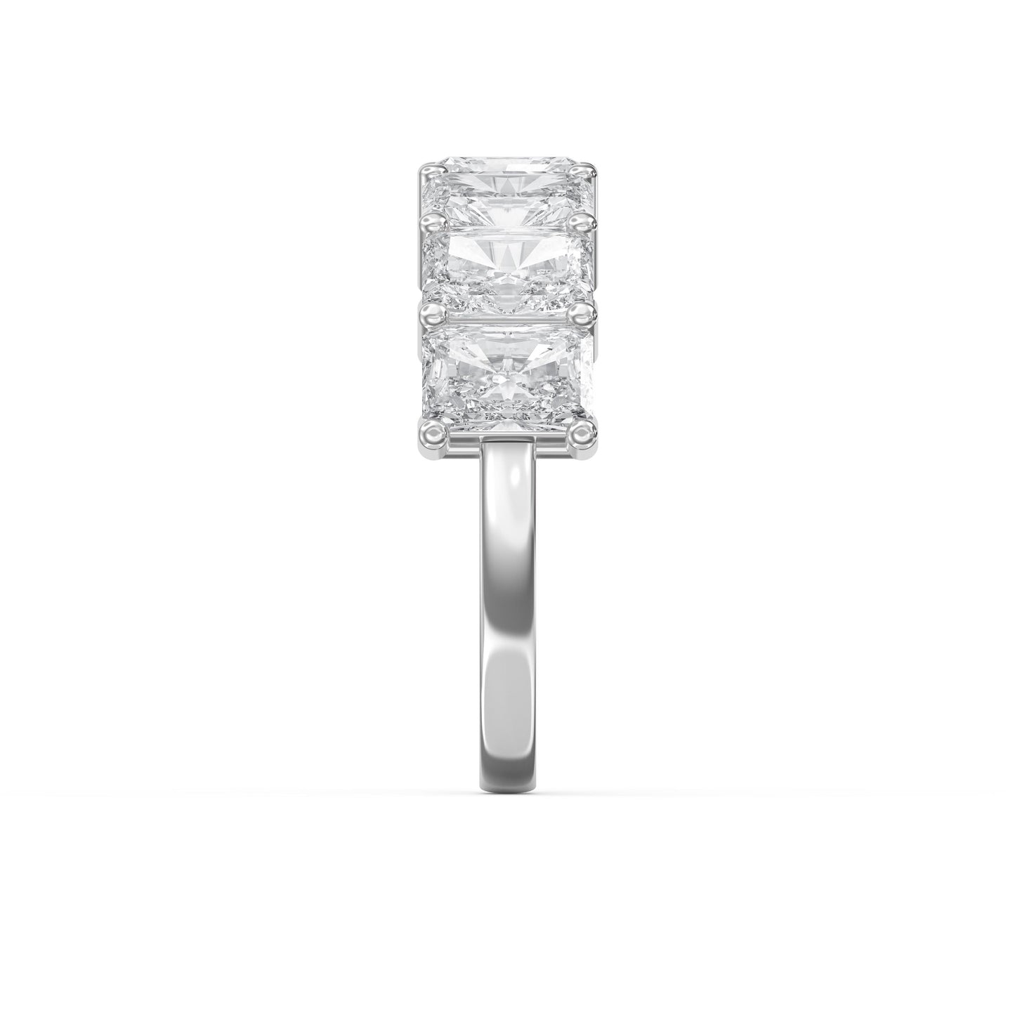 Luxury Radiant Cut Diamond Half Design Ring