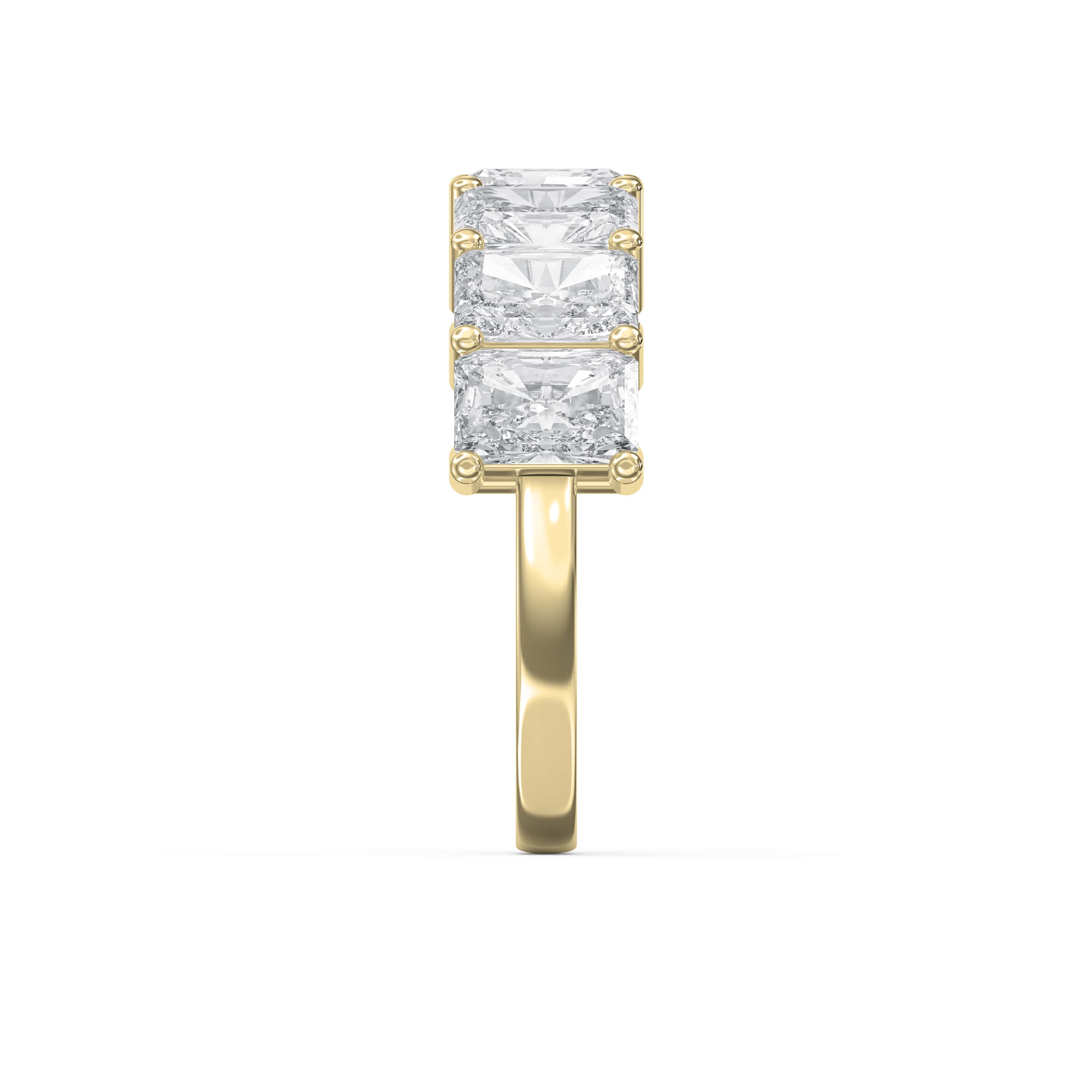 Luxury Radiant Cut Diamond Half Design Ring