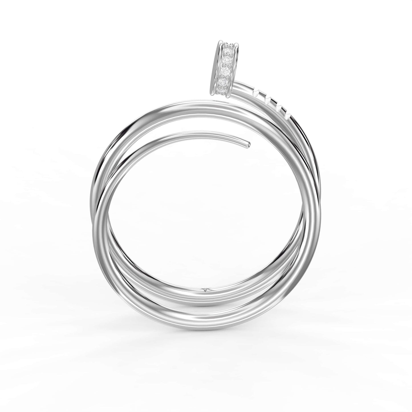 Nail Cuff Design Round Diamond Cuved Ring ( 0.40 - 0.50 Ct. )