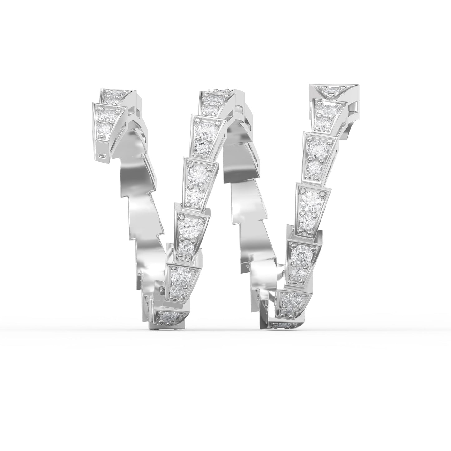 Diamond Studded Serpenti Viper Finger Curved Ring ( 1.40 - 1.60 ct. )