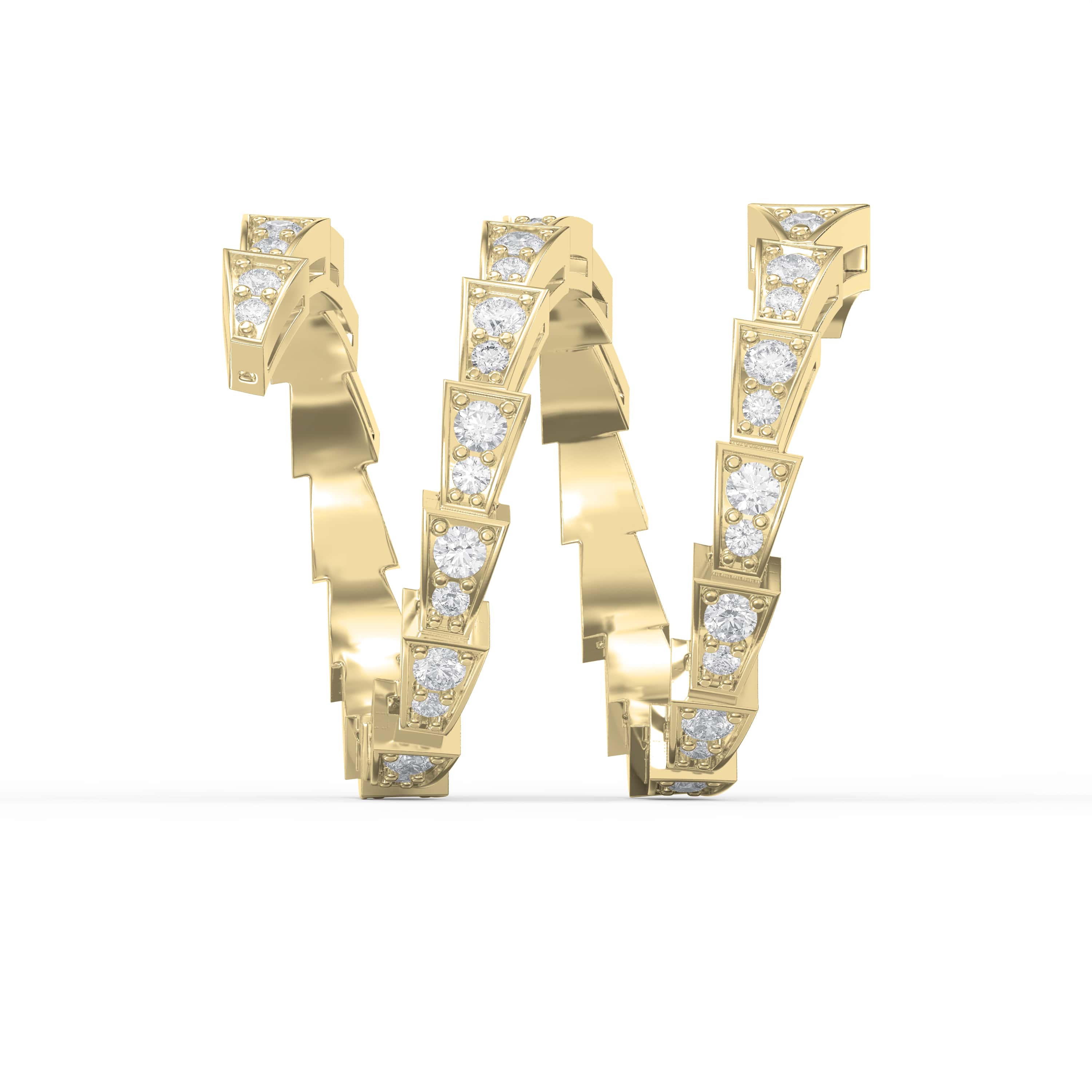 Diamond Studded Serpenti Viper Finger Curved Ring