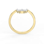 Gracefully Crafted Marquise & Baguette Diamond Curved Design Ring