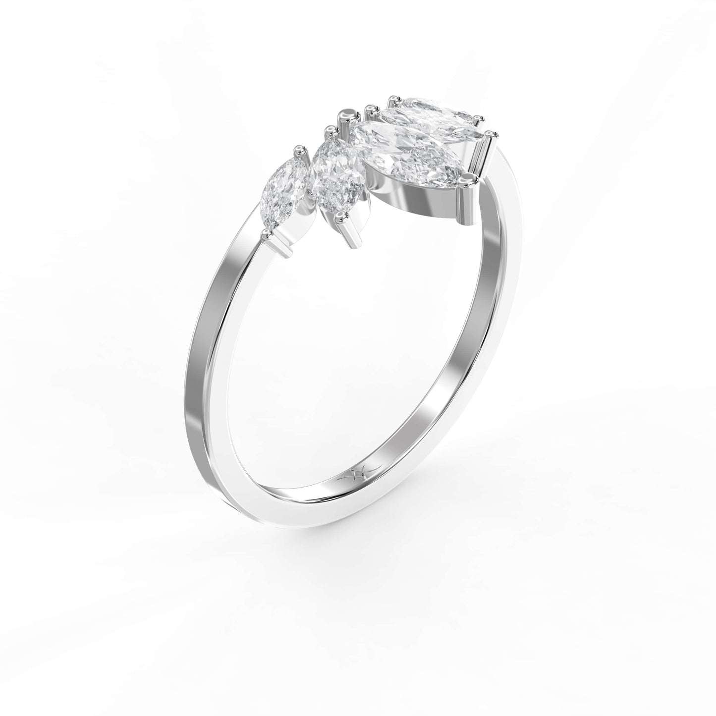 Marquise Diamond Curve Design Wedding Band ( 0.50 ct. )