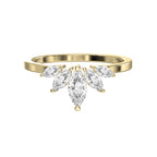 Marquise Diamond Curve Design Wedding Band