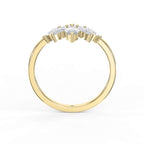 Marquise Diamond Curve Design Wedding Band