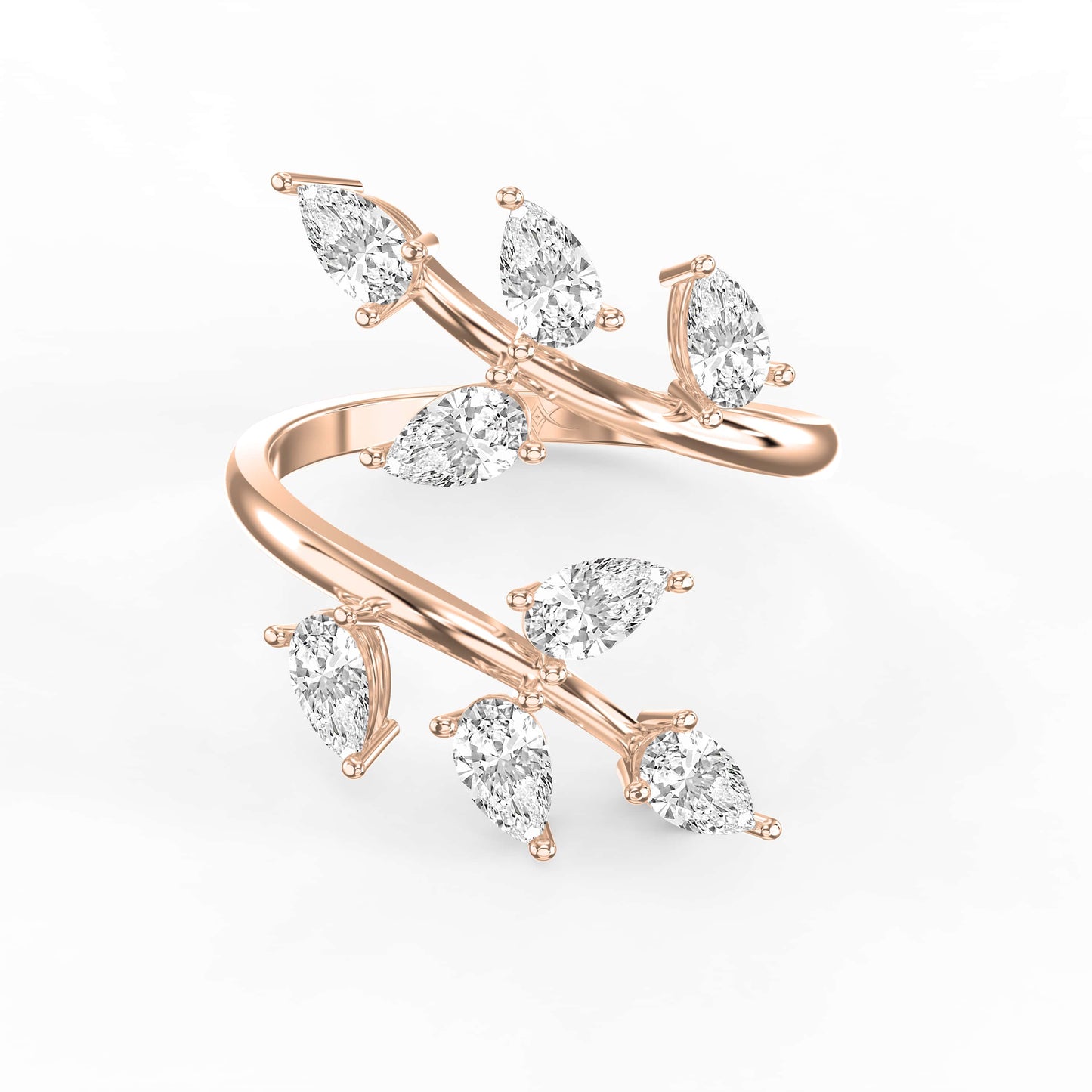 Pear Diamond Curved Design Band