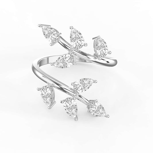 Pear Diamond Curved Design Band