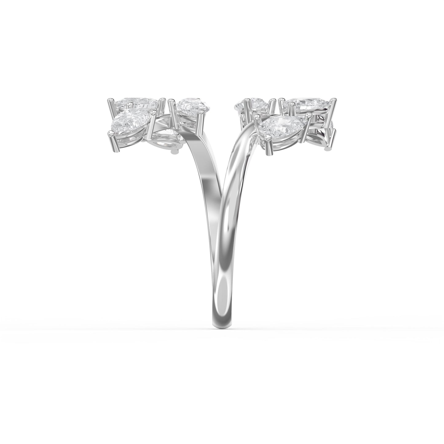 Pear Diamond Curved Design Band