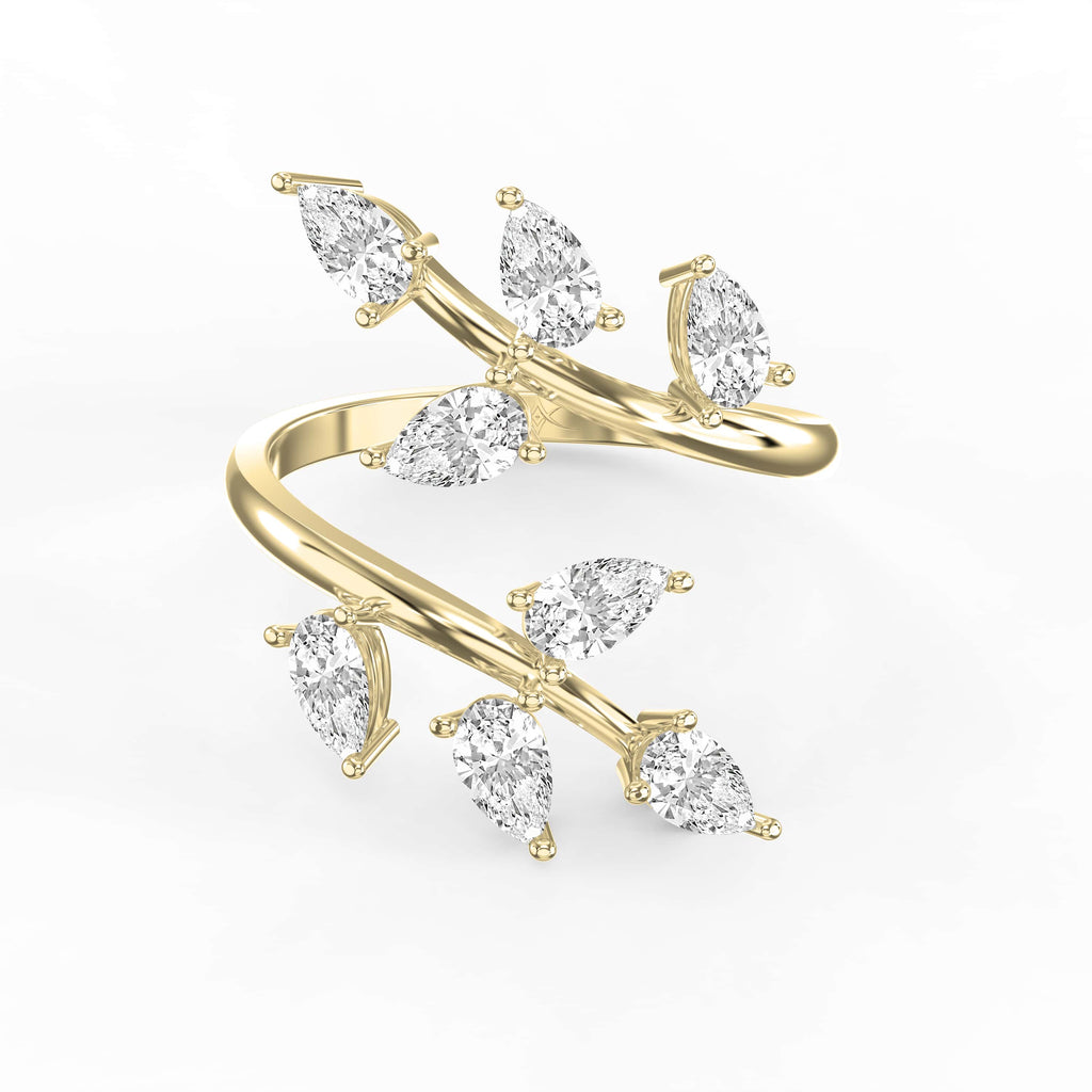 Pear Diamond Curved Design Band