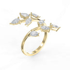 Pear Diamond Curved Design Band