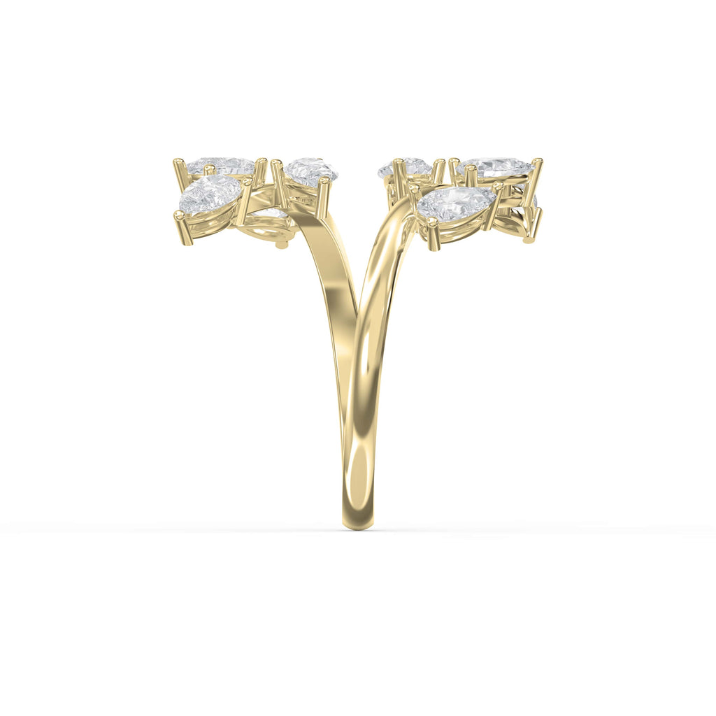 Pear Diamond Curved Design Band