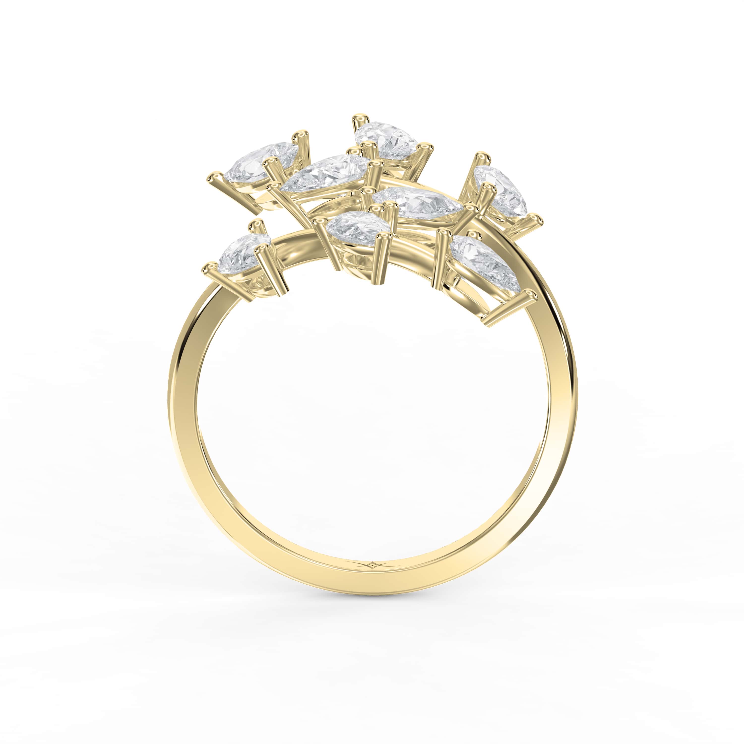 Pear Diamond Curved Design Band
