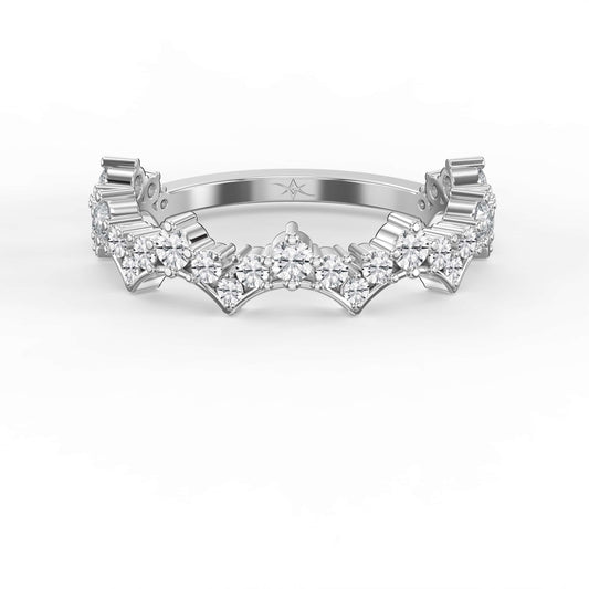 Round Diamond Curved Design Band