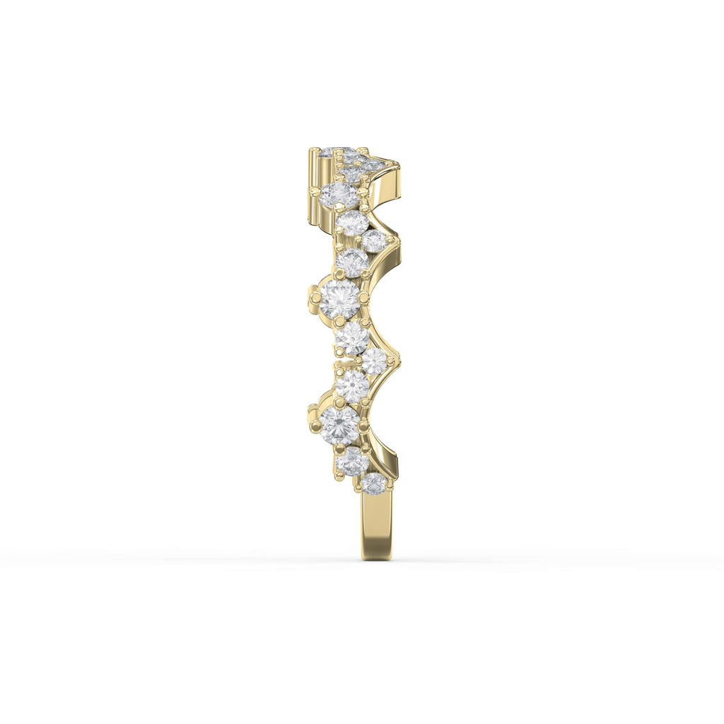 Round Diamond Curved Design Band