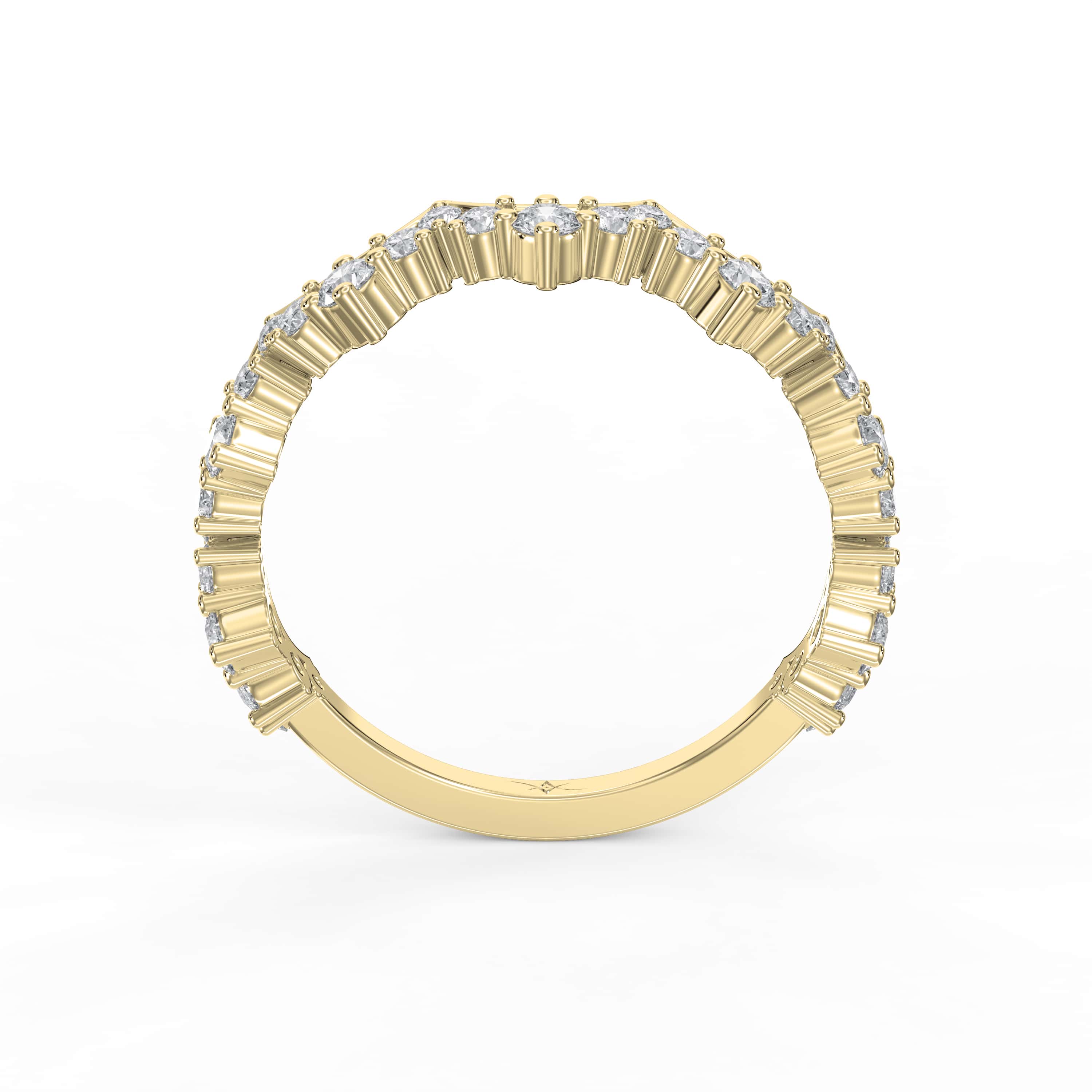 Round Diamond Curved Design Band