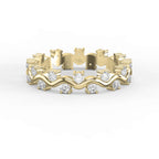 Curved Diamond Ring with Round Brilliant Cut Ring