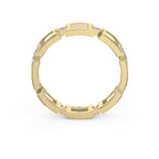 Square Link Dainty Round Diamond Wedding Band