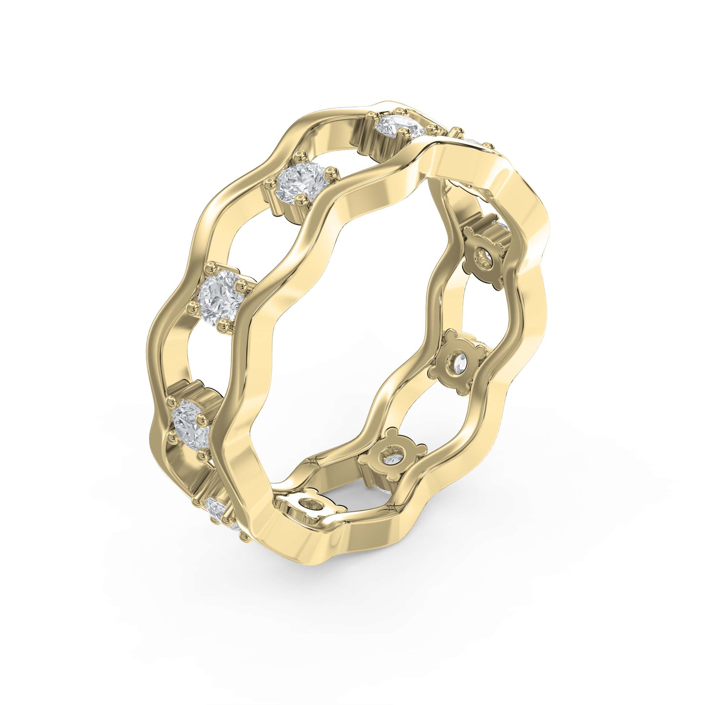 Link Round Wedding Band Rings