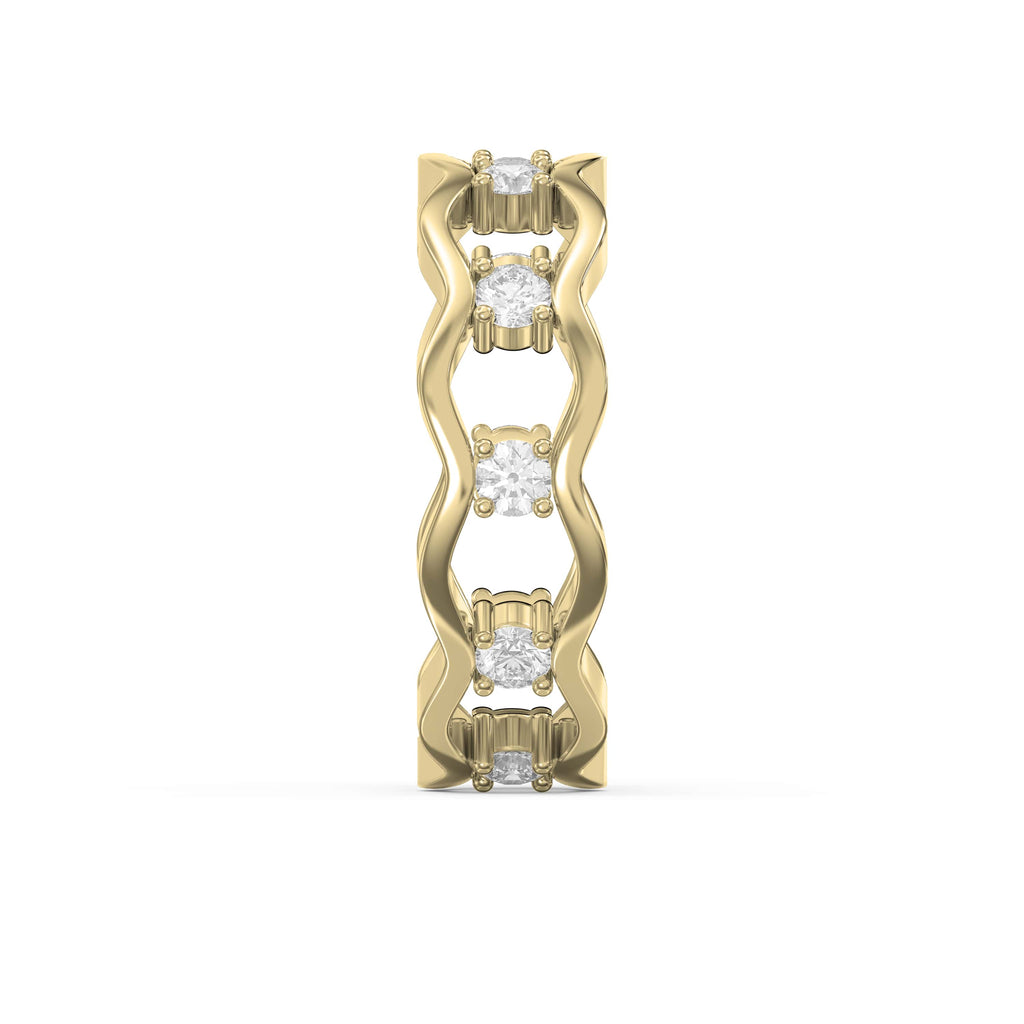 Link Round Wedding Band Rings