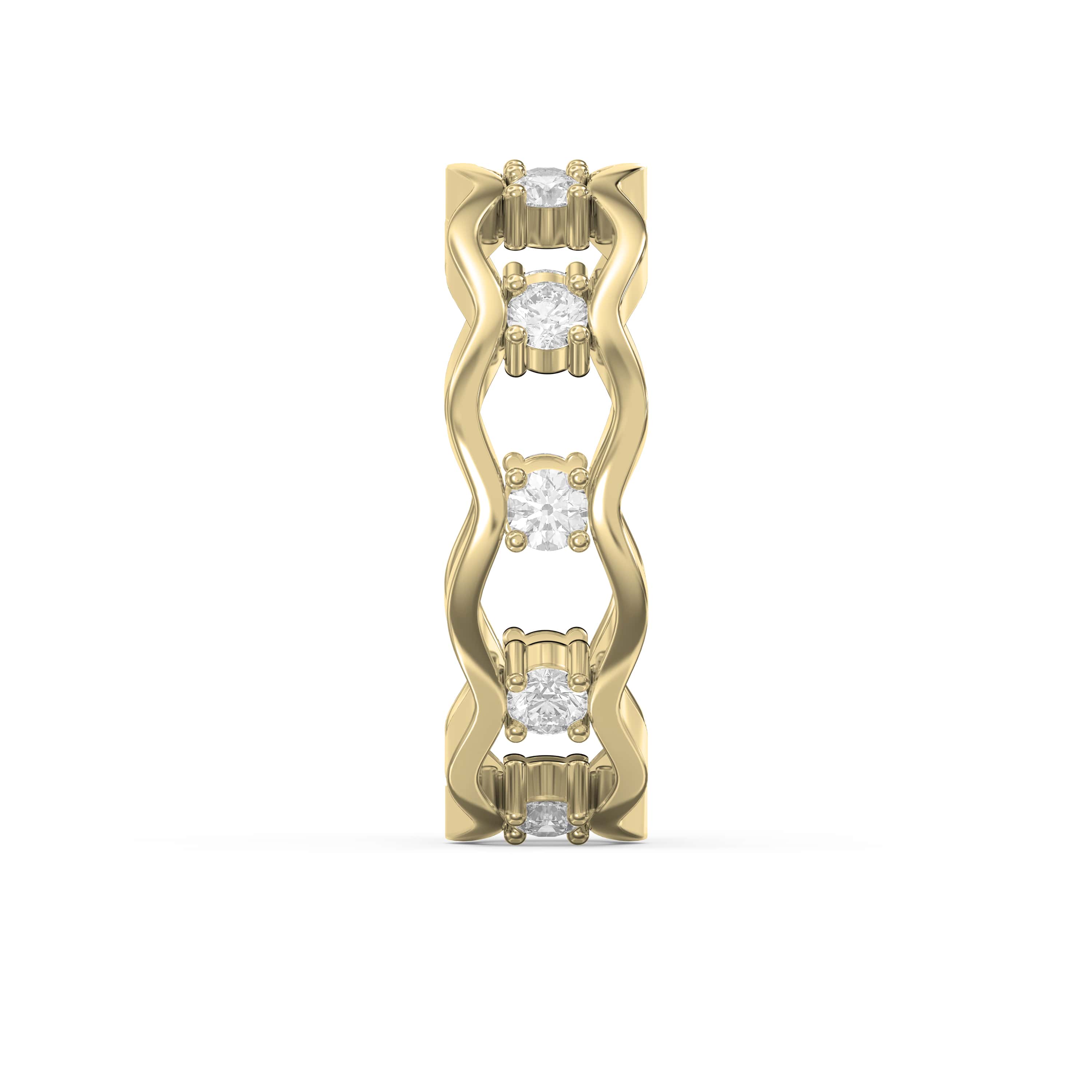 Link Round Wedding Band Rings
