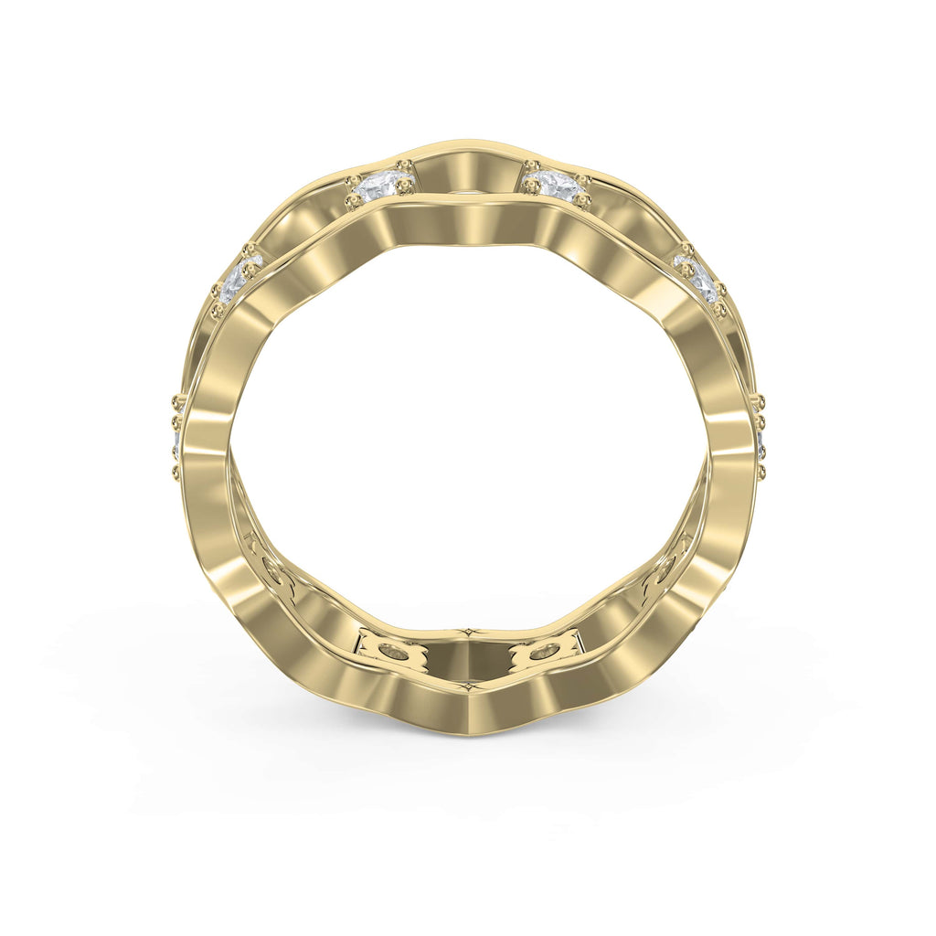 Link Round Wedding Band Rings