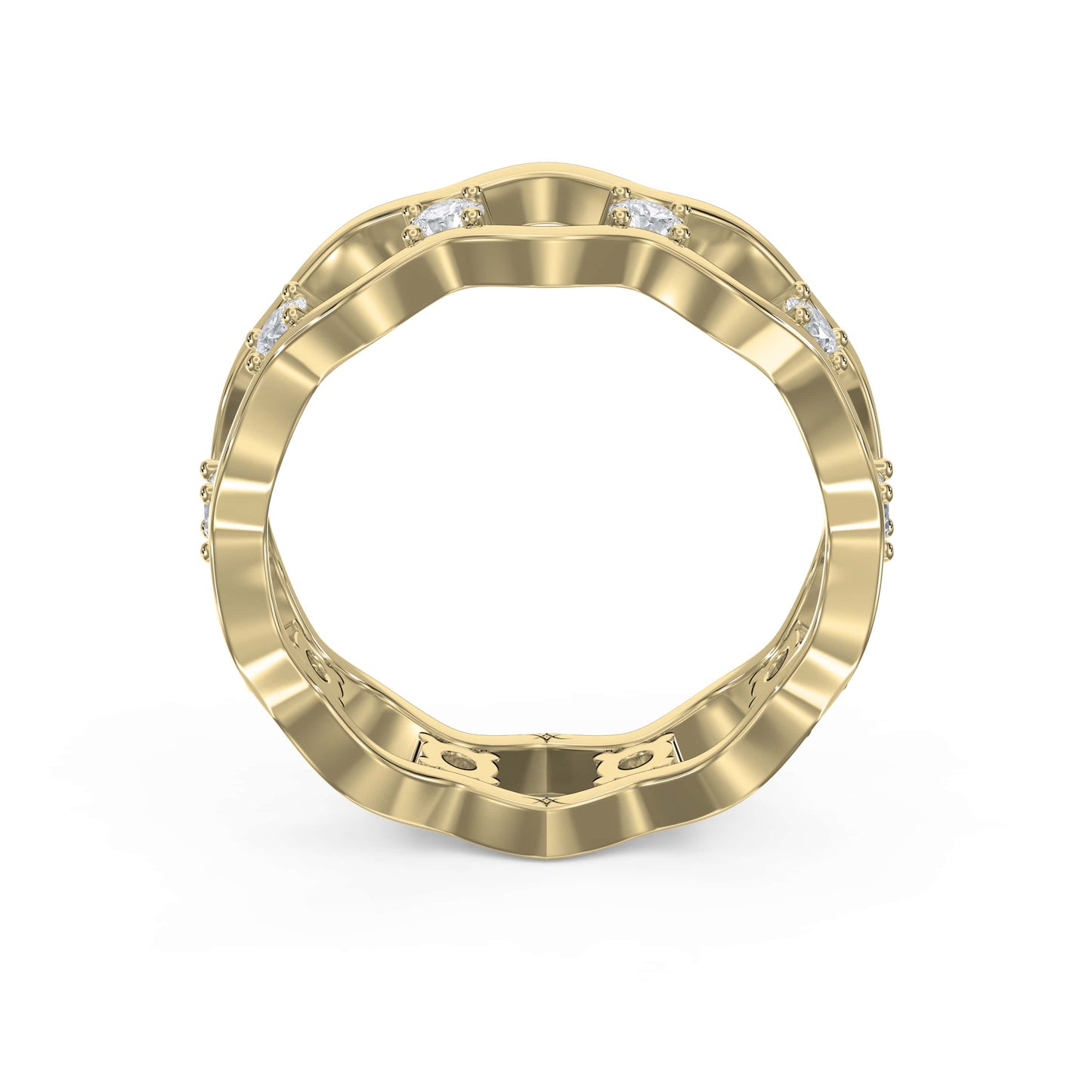 Link Round Wedding Band Rings