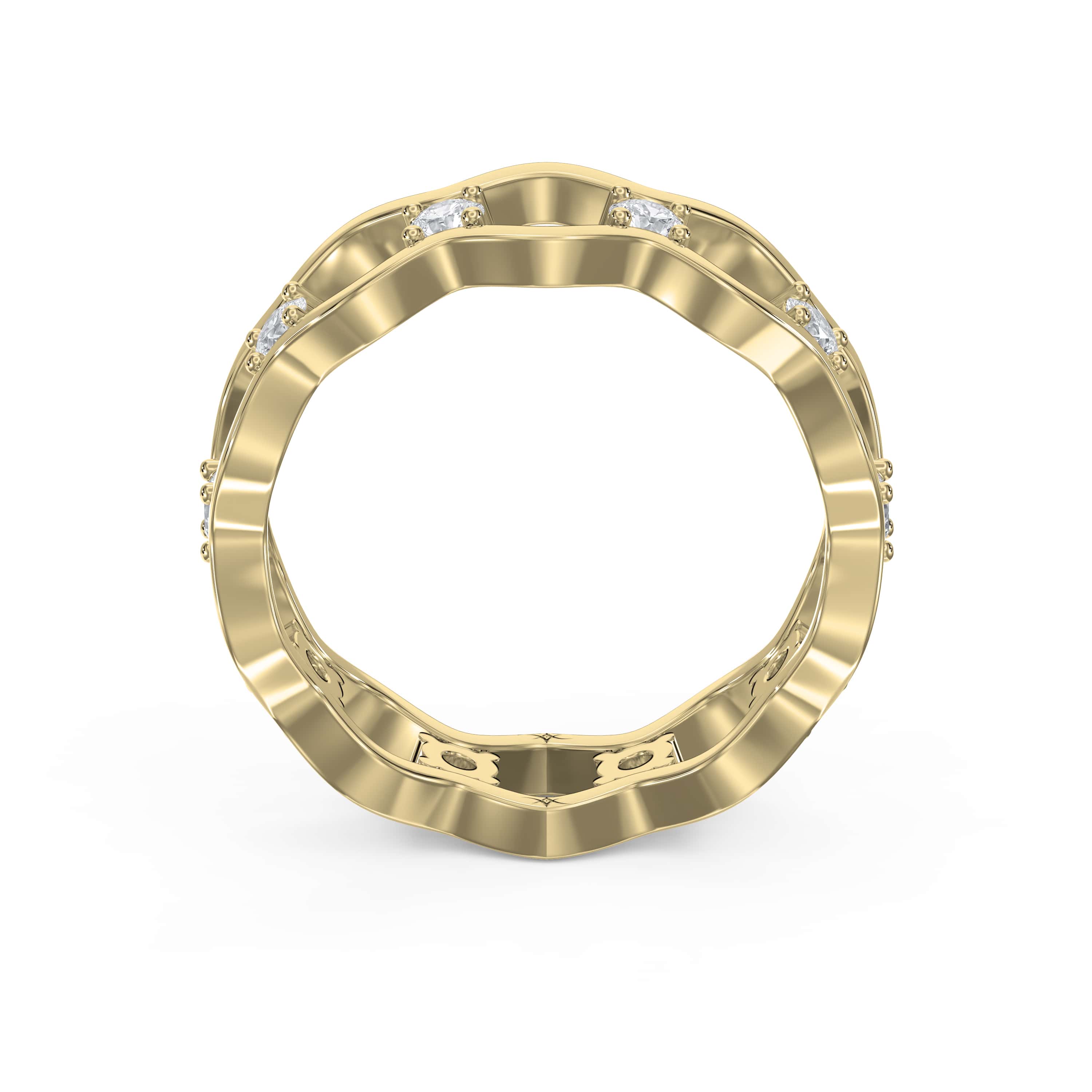 Link Round Wedding Band Rings