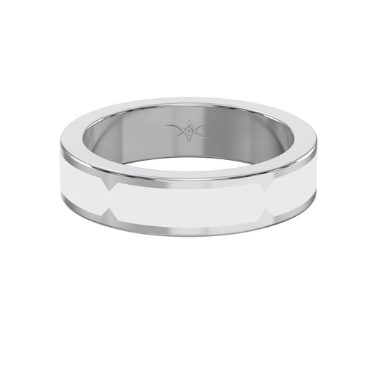 Natural Impression Wedding Band Made Of White Enamel