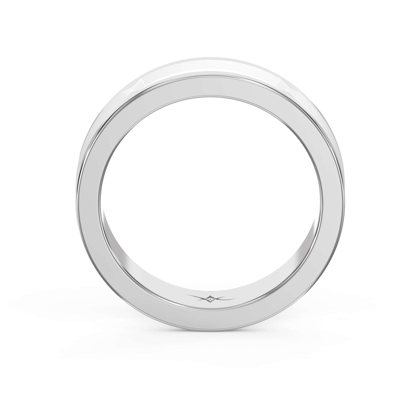 Natural Impression Wedding Band Made Of White Enamel