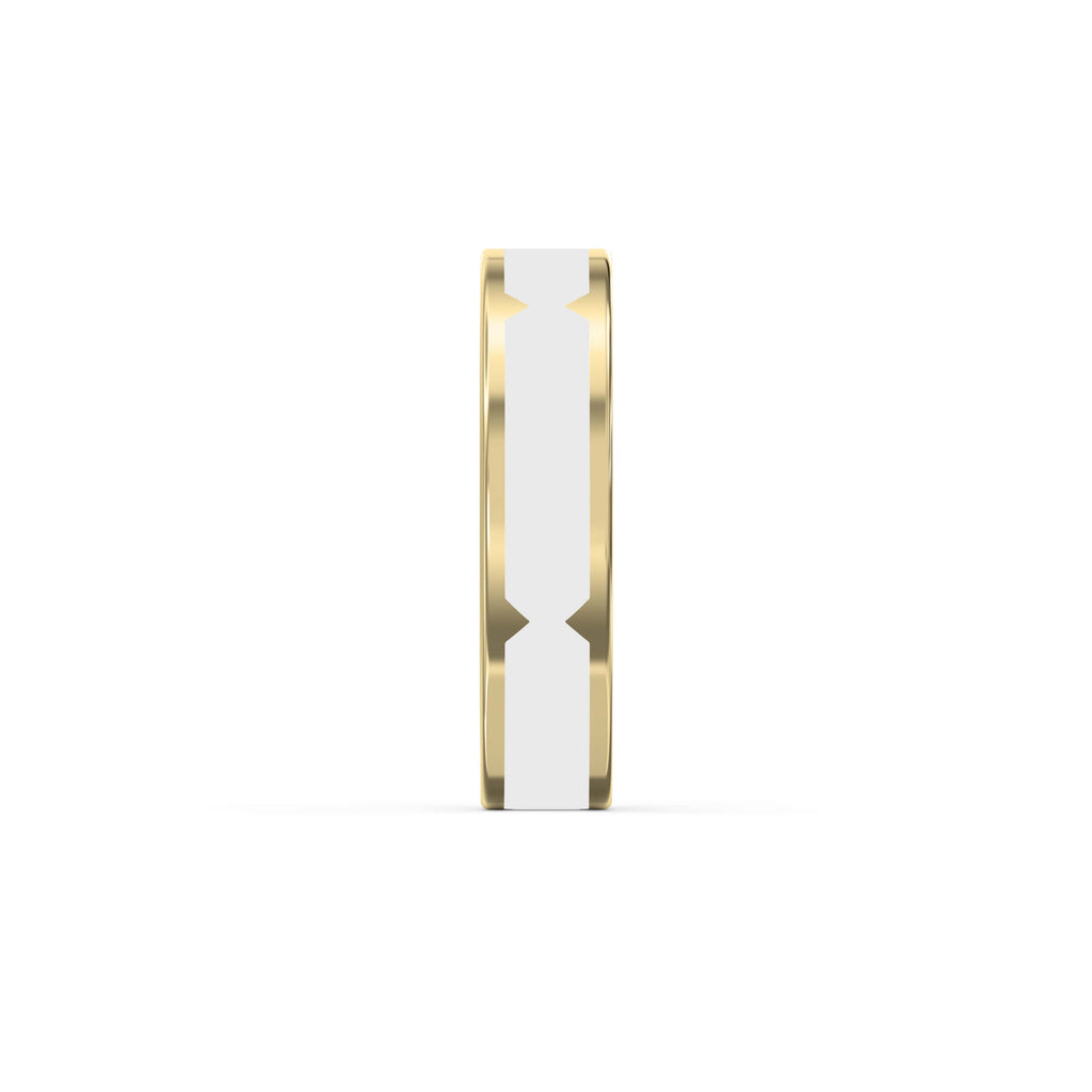 Natural Impression Wedding Band Made Of White Enamel