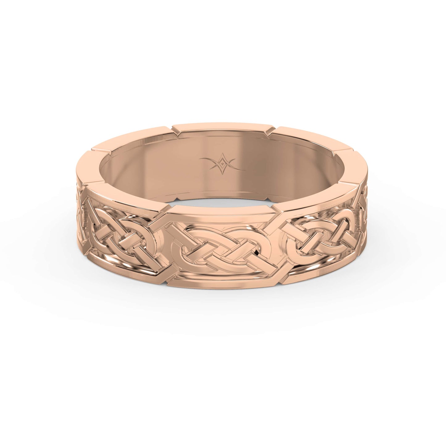 Intertwined Engraved and High Polished Metal Band
