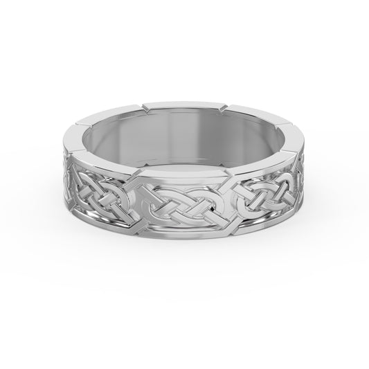 Intertwined Engraved and High Polished Metal Band