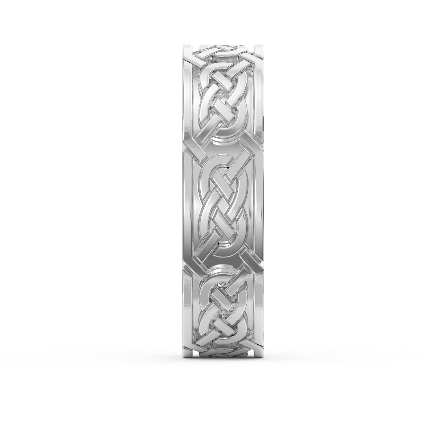 Intertwined Engraved and High Polished Metal Band