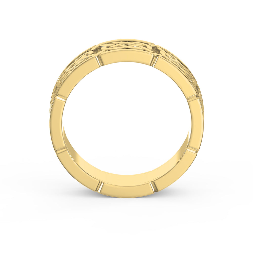 Intertwined Engraved and High Polished Metal Band