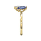 Luxury Toi et Moi Ring with Blue Sapphire and Pear Shape Diamond