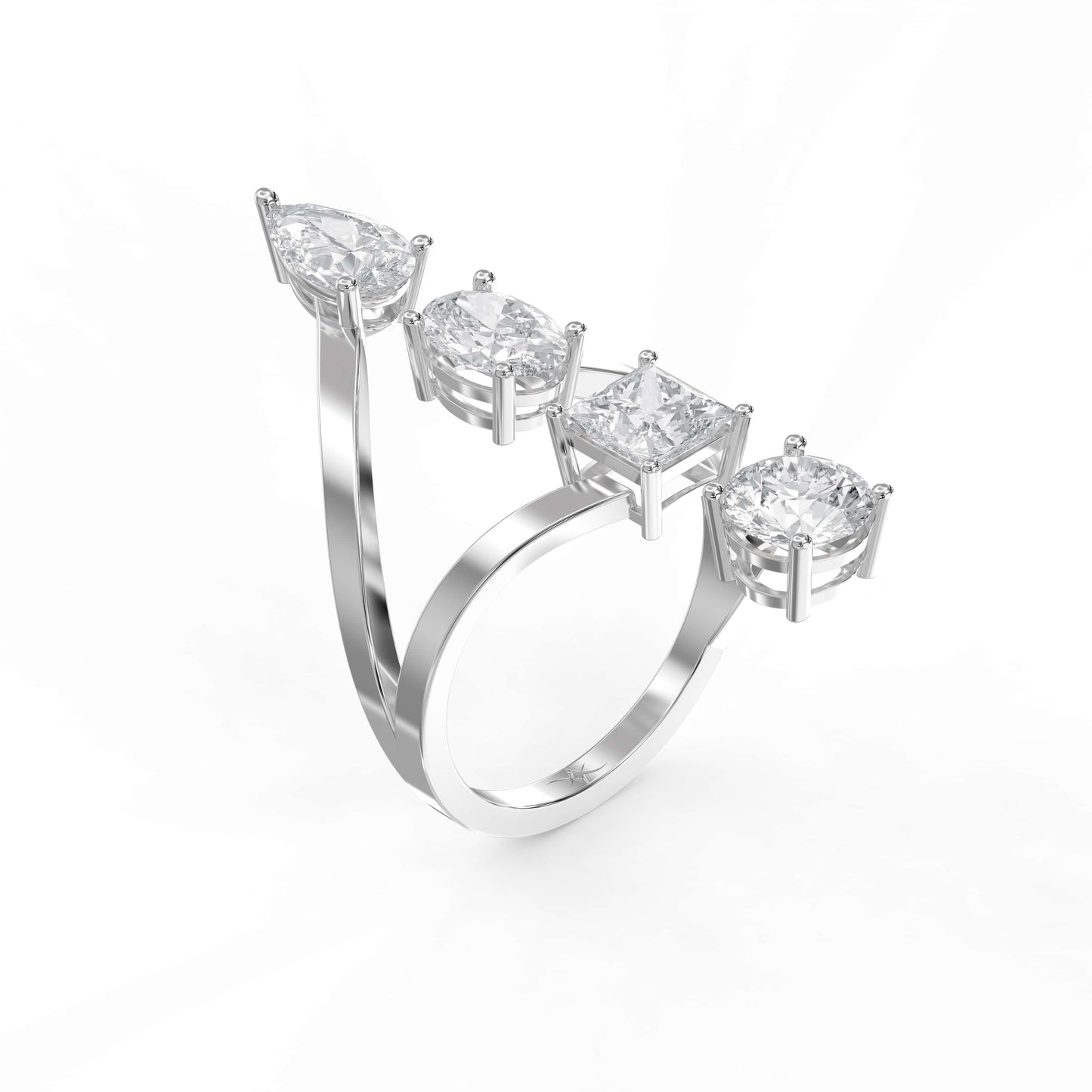 Forward Stackable 4 Stone Design Fashion ring